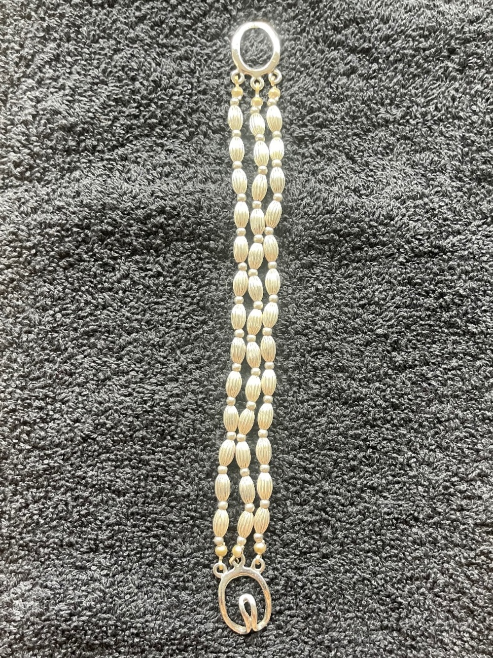 Silver Rice Bead Bracelet - Picture 3 of 4